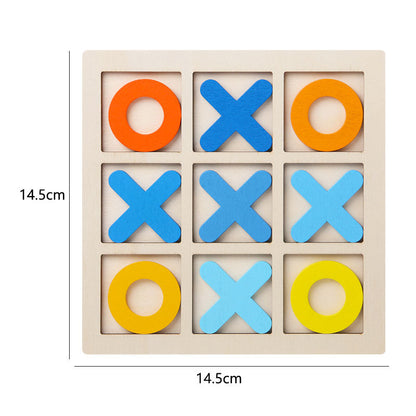 Wooden Tic Tac Toe Game – Classic XO Puzzle Board for Kids