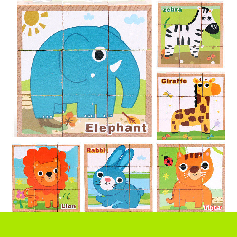 Wooden Jigsaw Puzzle – 3D Cube Educational Toy for Kids