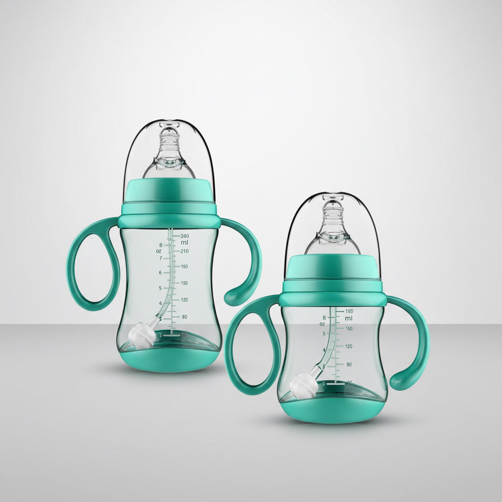 Baby Silicone Feeding Bottle with Handles – Anti-Colic