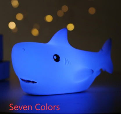 Shark Night Light – Cute Silicone LED Lamp