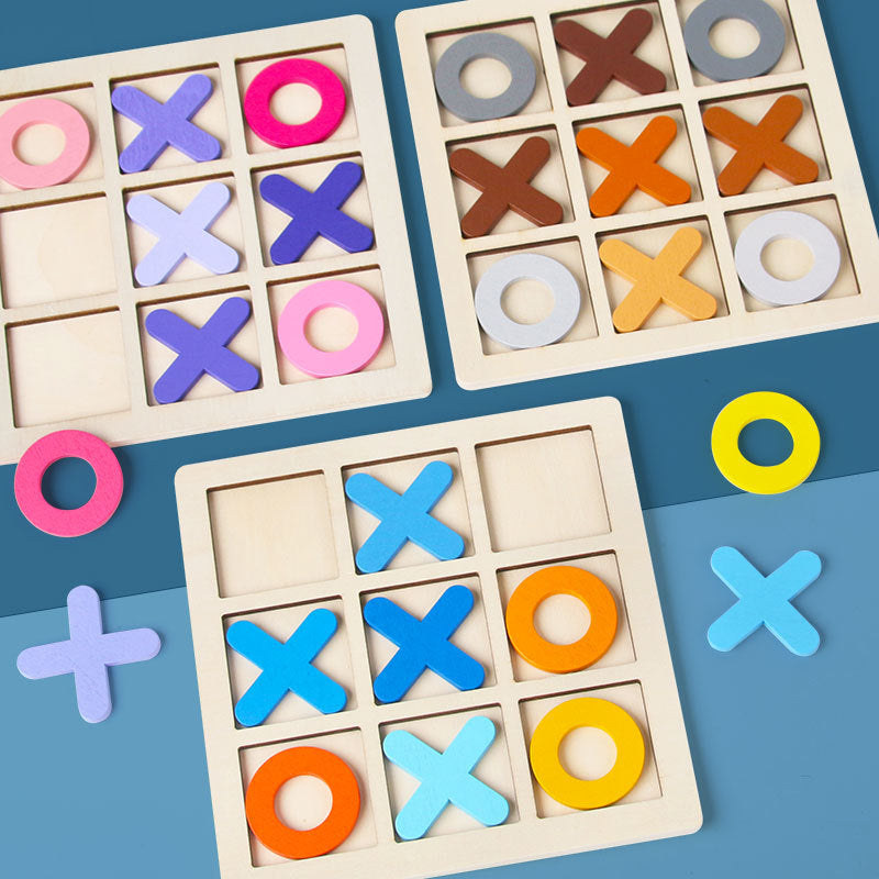 Wooden Tic Tac Toe Game – Classic XO Puzzle Board for Kids