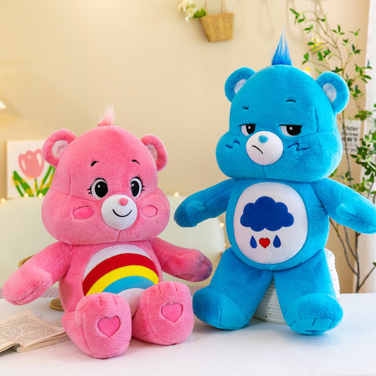 Rainbow Bear Plush Toy – Three-Color Bear Pillow Cute Plush Doll