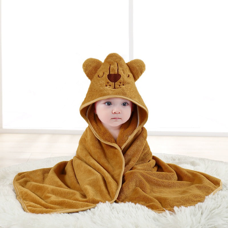 Baby Hooded Towel – Cartoon Animal Face Newborn Bath Wrap