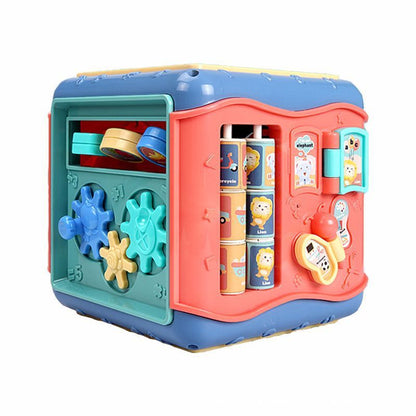 Baby Six-Sided Educational Toy – Shape Sorter, Beads & Math Activity Cube