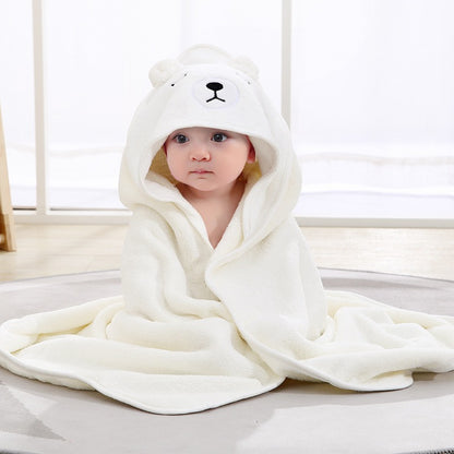 Baby Hooded Towel – Cartoon Animal Face Newborn Bath Wrap