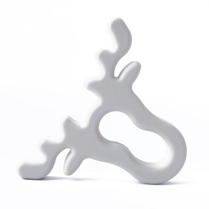 Baby Christmas Teether Silicone Toy shaped like a reindeer made from food-grade silicone for soothing gums.