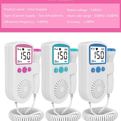 Fetal Heart Monitor – Handheld Home Doppler Device for Baby Heartbeat & Movement