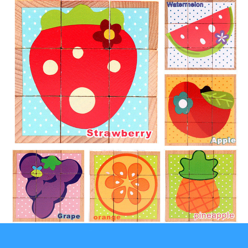 Wooden Jigsaw Puzzle – 3D Cube Educational Toy for Kids