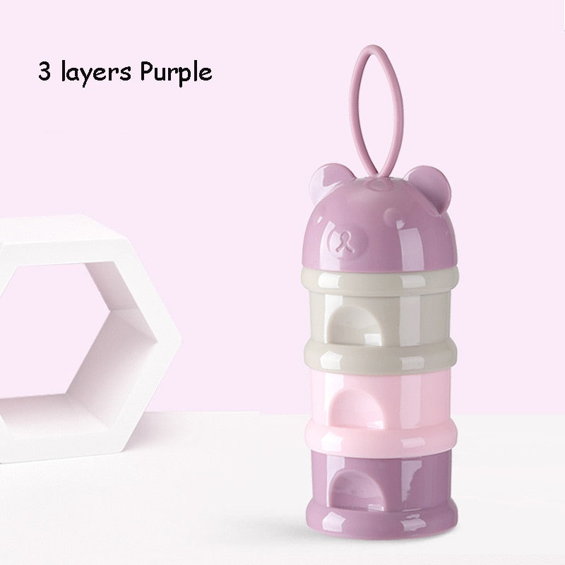 Baby Food Storage Box – 3/4 Layer Bear Style Milk Powder & Snack Container