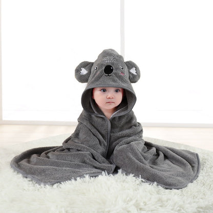 Baby Hooded Towel – Cartoon Animal Face Newborn Bath Wrap