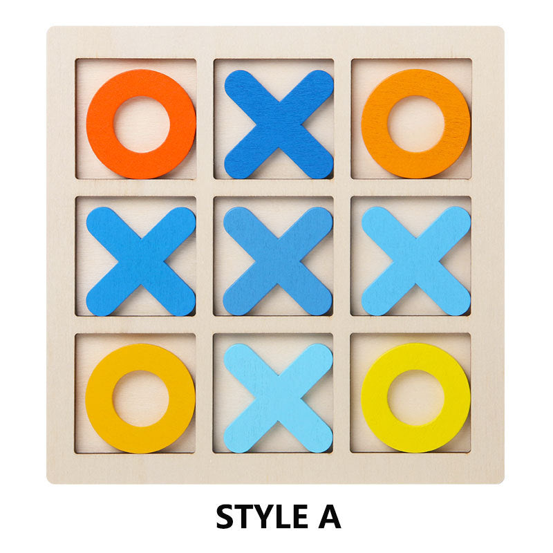 Wooden Tic Tac Toe Game – Classic XO Puzzle Board for Kids