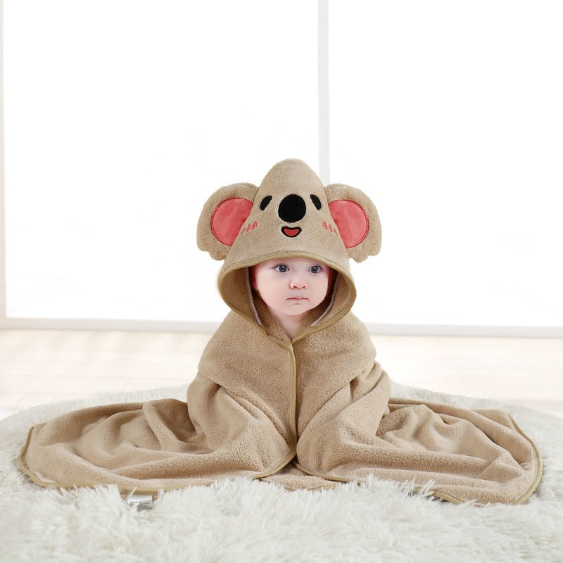 Baby Hooded Towel – Cartoon Animal Face Newborn Bath Wrap