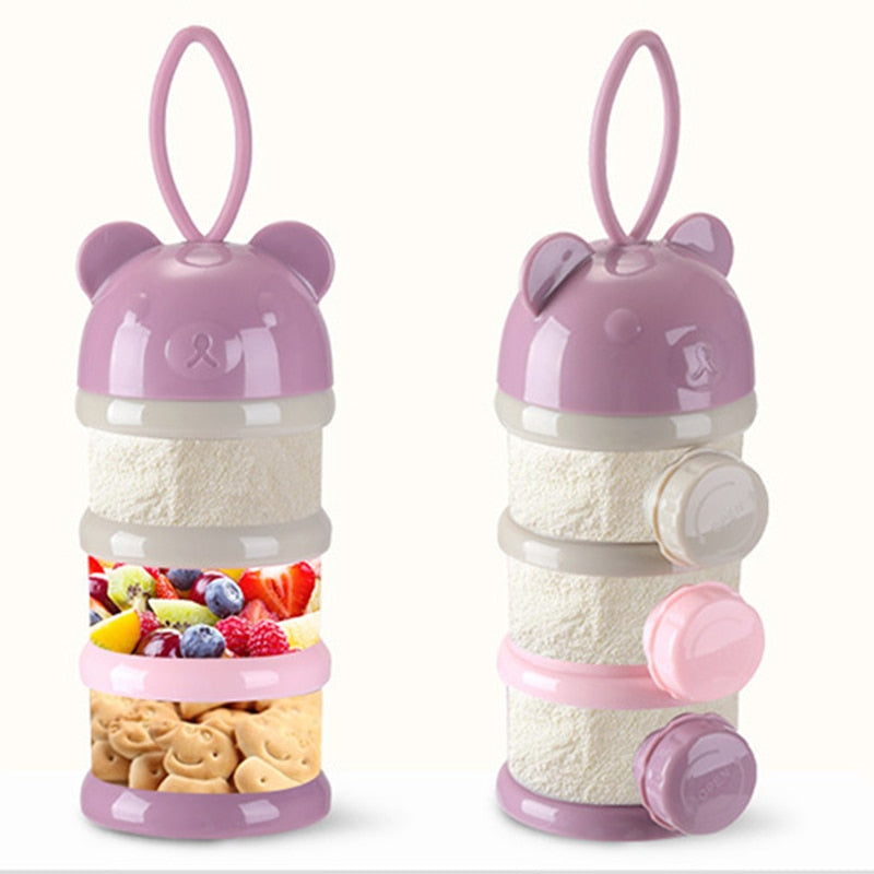Baby Food Storage Box – 3/4 Layer Bear Style Milk Powder & Snack Container