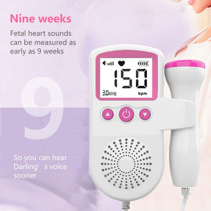Fetal Heart Monitor – Handheld Home Doppler Device for Baby Heartbeat & Movement