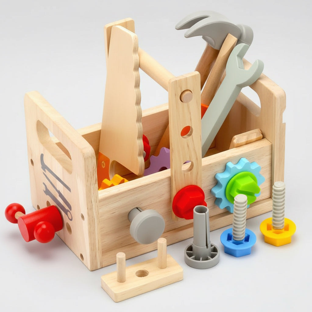 Wooden Tool Box Toy – Kids’ Screw & Nut Disassembly Educational Set