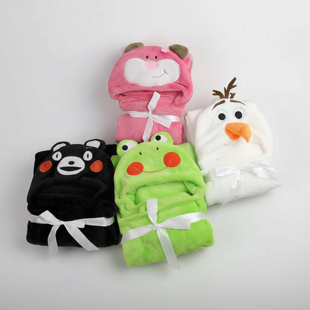 Baby Hooded Bathrobe – Soft Cartoon Animal Infant Towel Robe