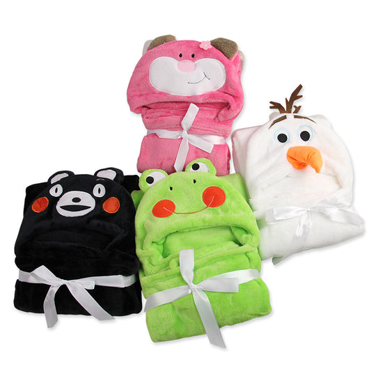 Baby Hooded Bathrobe – Soft Cartoon Animal Infant Towel Robe