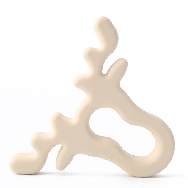 Baby Christmas Teether Silicone Toy in soft, food-grade silicone, shaped like a reindeer.