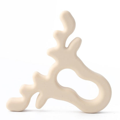 Baby Christmas Teether Silicone Toy in soft, food-grade silicone, shaped like a reindeer.