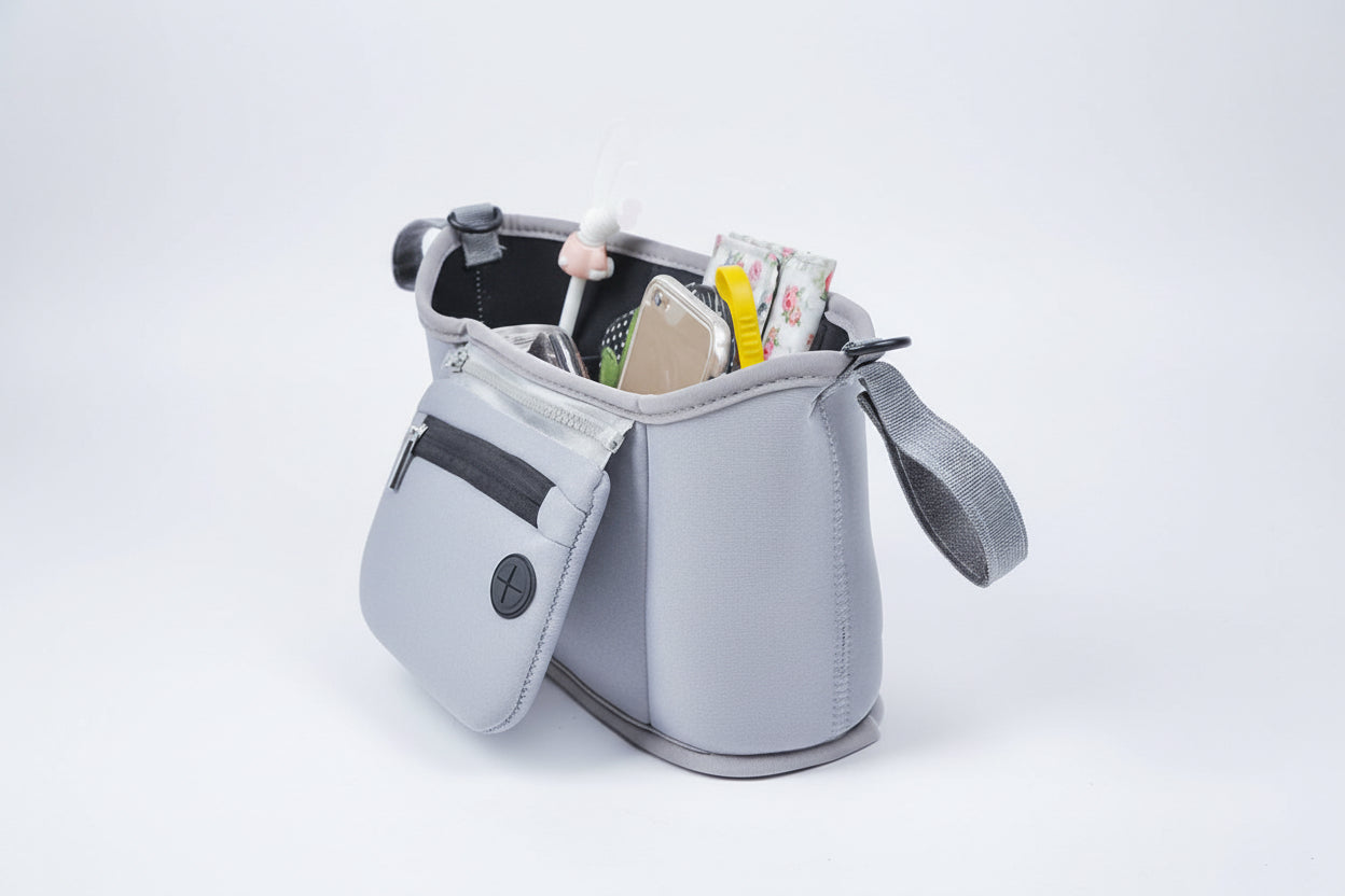 Stroller Organizer Bag – Baby Changing Pram Storage with Bottle & Cup Holder