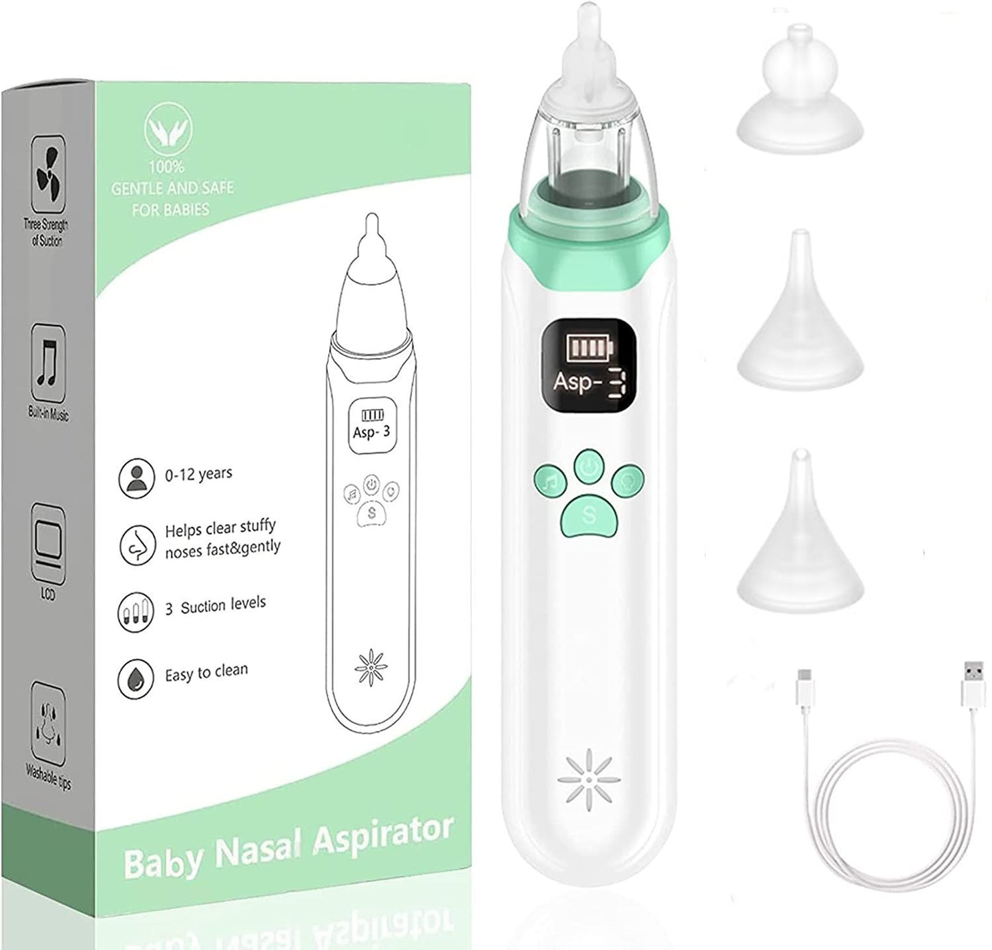 Electric Baby Nasal Aspirator – Gentle Nose Cleaner for Infants