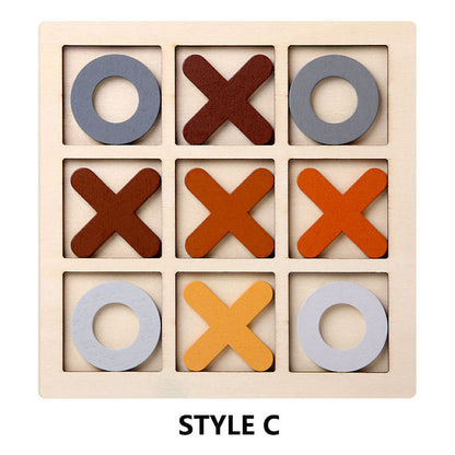 Wooden Tic Tac Toe Game – Classic XO Puzzle Board for Kids