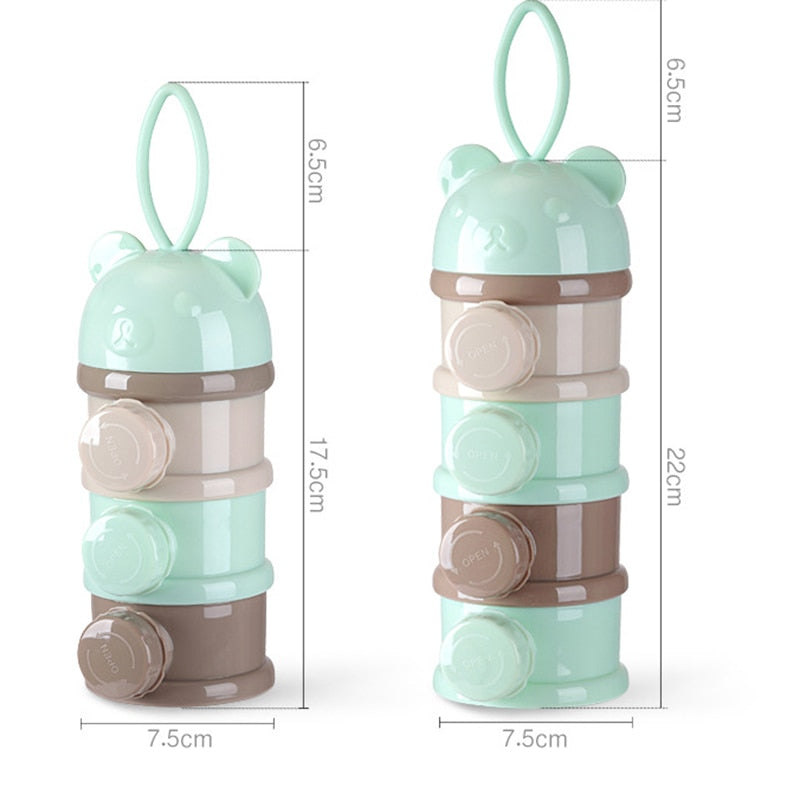 Baby Food Storage Box – 3/4 Layer Bear Style Milk Powder & Snack Container