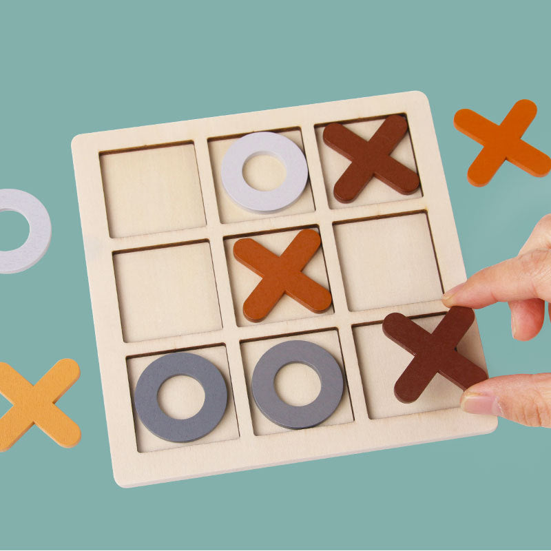 Wooden Tic Tac Toe Game – Classic XO Puzzle Board for Kids