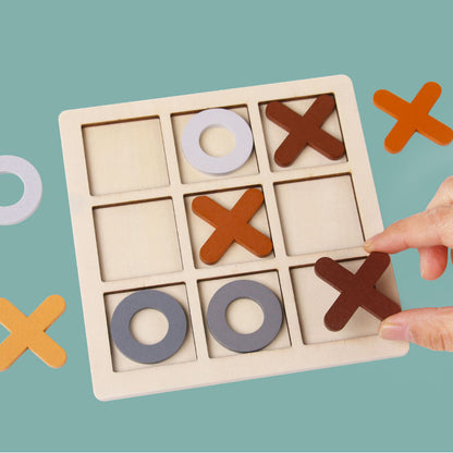 Wooden Tic Tac Toe Game – Classic XO Puzzle Board for Kids