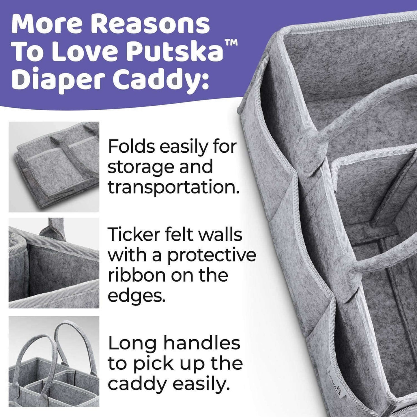 Baby Diaper Caddy Organizer – Portable Nursery Storage Bin for Changing Table & Car