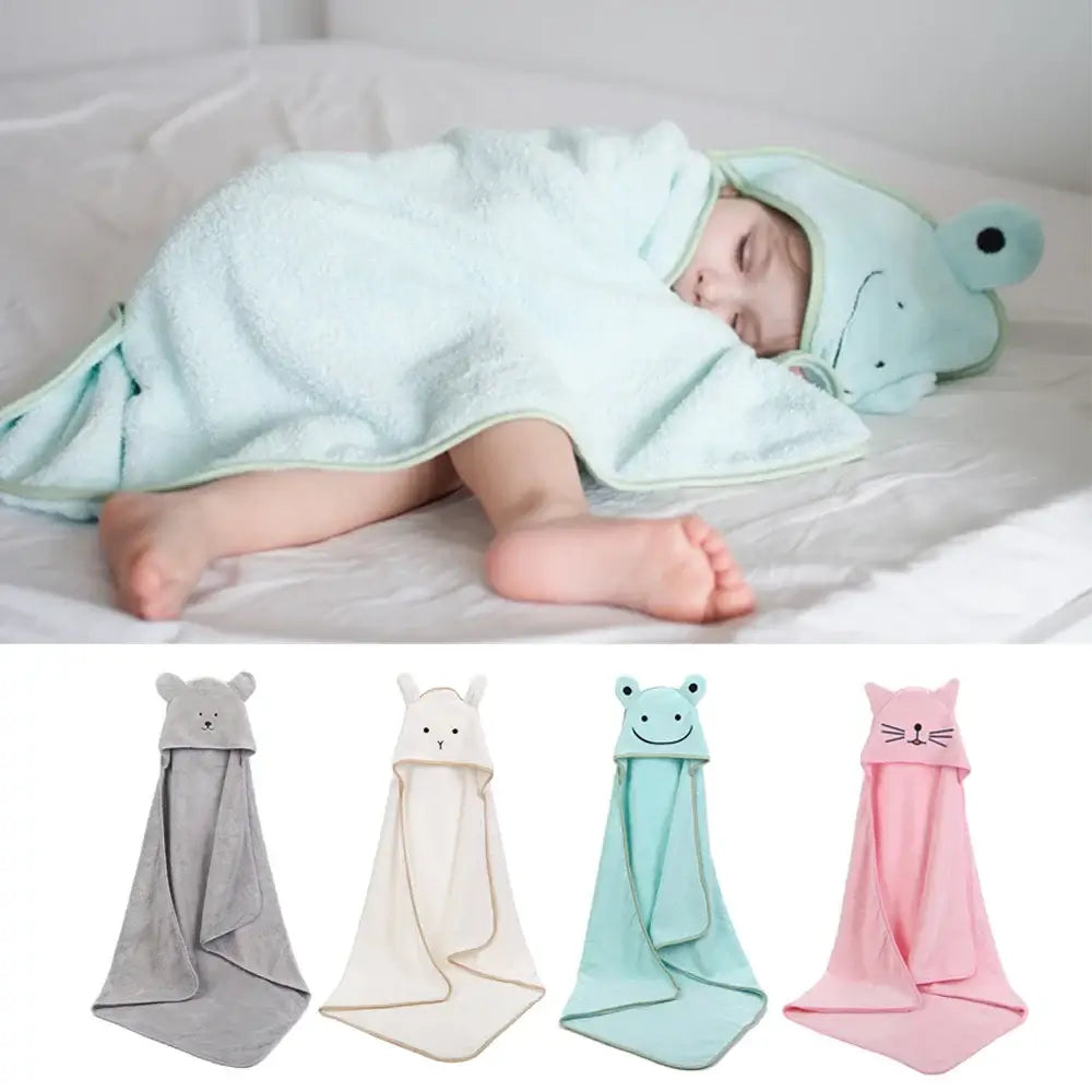 Baby Hooded Bath Towel – Soft Poncho Fleece Infant Towel Blanket