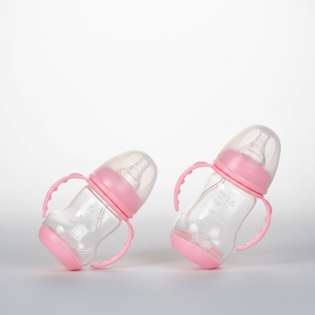Anti-Colic Baby Bottle – Wide Neck with Handle & Straw