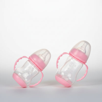 Anti-Colic Baby Bottle – Wide Neck with Handle & Straw