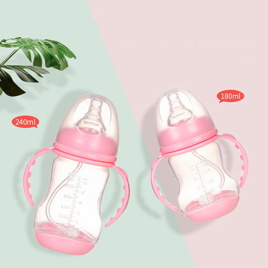 Anti-Colic Baby Bottle – Wide Neck with Handle & Straw