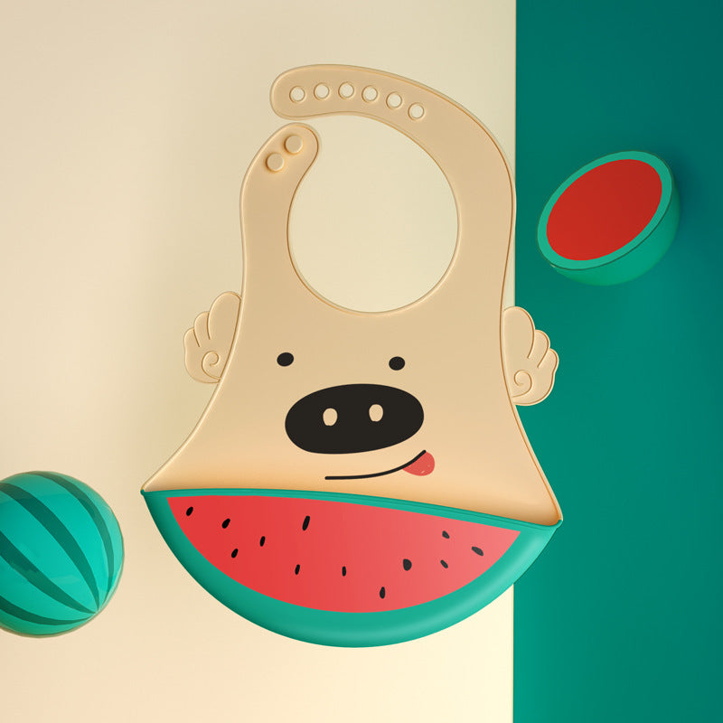 Baby Silicone Bib – Waterproof Feeding Bib with Pocket
