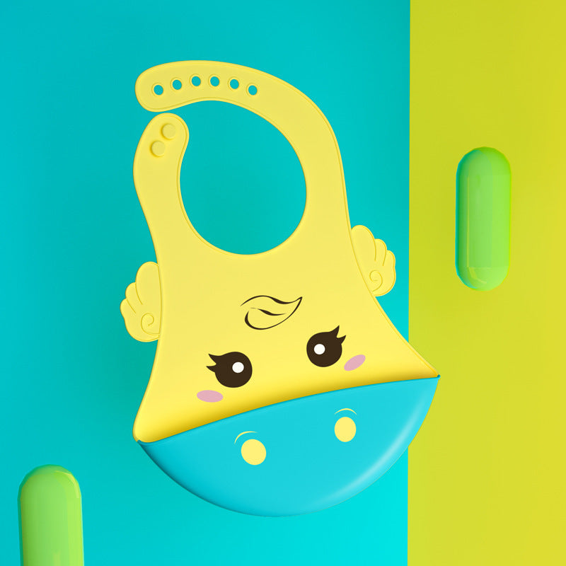 Baby Silicone Bib – Waterproof Feeding Bib with Pocket