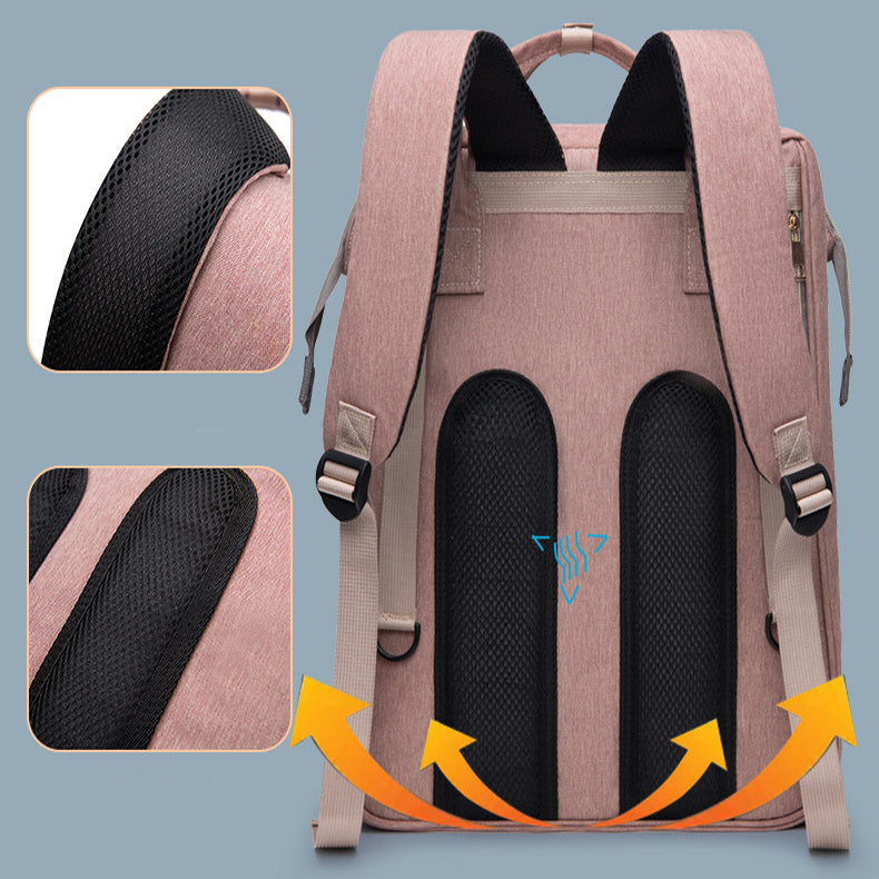 Baby Diaper Bag Backpack – Foldable Crib & Large Capacity