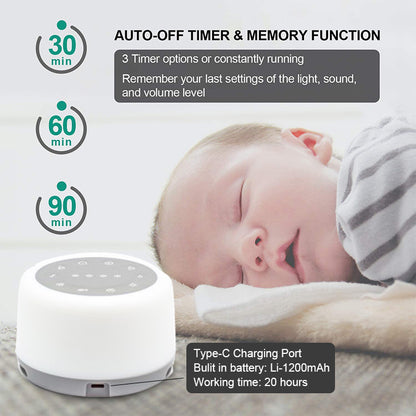 White Noise Machine – Night Light & Sleep Aid